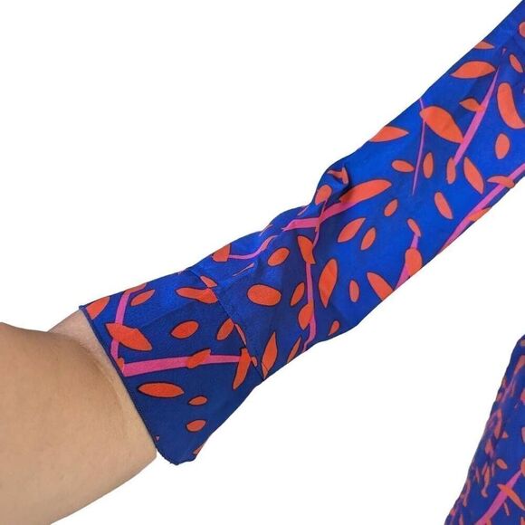 New Buckhead Bettie Shift Mini Dress Royal Blue Printed Size Medium Floral - Picture 3 of 9